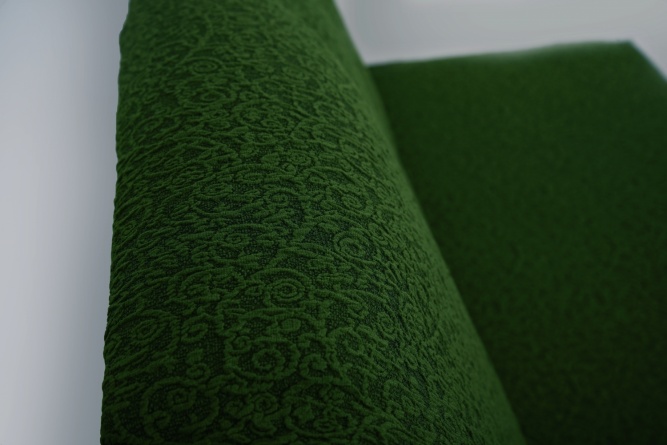 Чехол на угловой диван с оборкой Venera "Жаккард", цвет зеленый фото 3