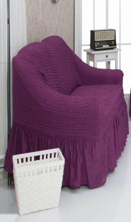 Чехол на трехместный диван с оборкой Concordia, цвет фиолетовый фото 3