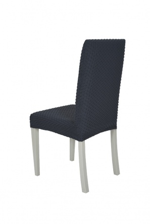 Чехол на стул без оборки Venera, цвет темно-серый, 1 предмет фото 6