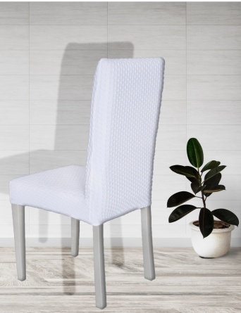 Чехол на стул без оборки Venera, цвет белый, 1 предмет фото 2