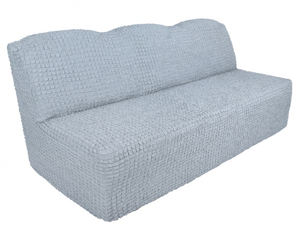 Чехол на трехместный диван без подлокотников и оборки Venera, цвет серый фото 4