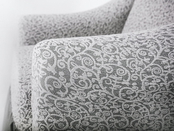 Комплект чехлов на трехместный диван и кресла Venera "Жаккард", цвет светло-серый, 3 предмета фото 5