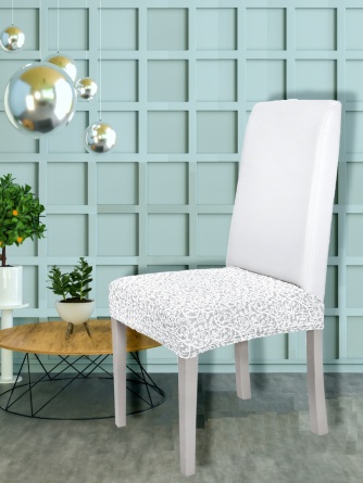Чехол на сиденье стула Venera "Жаккард", цвет белый, 1 предмет фото 1