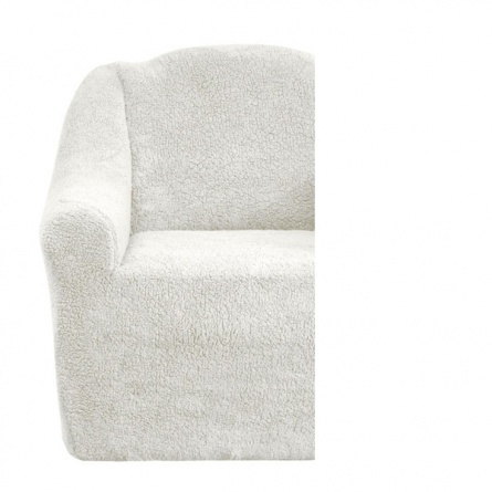 Комплект чехлов на трехместный диван и два кресла плюшевый Venera, цвет молочный фото 2