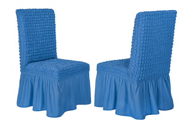 Чехол на стул с оборкой Venera, цвет синий, 1 предмет фото 3