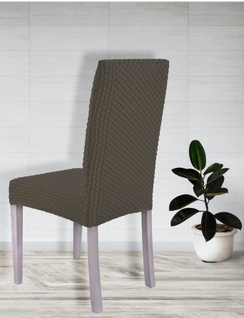 Чехлы на стулья без оборки Venera, цвет коричневый, комплект 6 штук фото 3