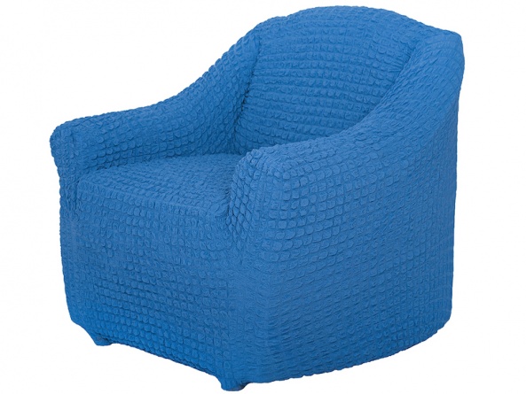 Чехол на кресло без оборки Venera, цвет синий фото 9