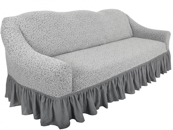 Комплект чехлов на трехместный диван и кресла Venera "Жаккард", цвет светло-серый, 3 предмета фото 9