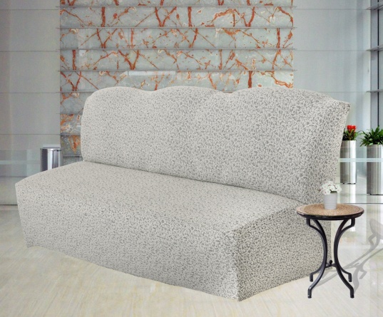 Чехол на трёхместный диван без подлокотников Venera, жаккард, цвет слоновая кость фото 1