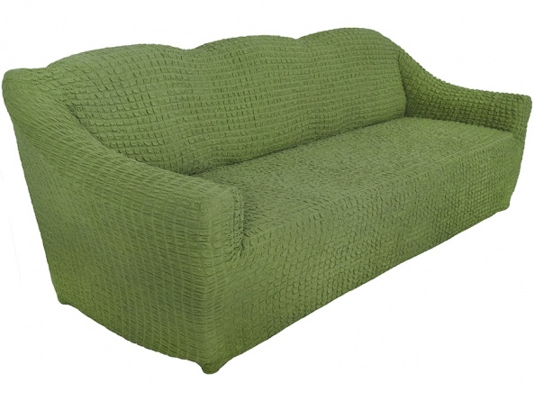 Чехол на трехместный диван без оборки Concordia, цвет оливковый фото 2