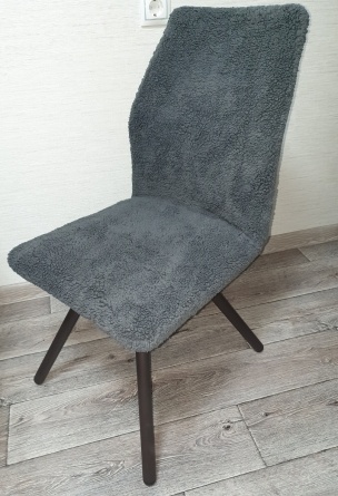 Чехлы на стулья плюшевые Venera, цвет темно-серый, комплект 6 штук фото 6