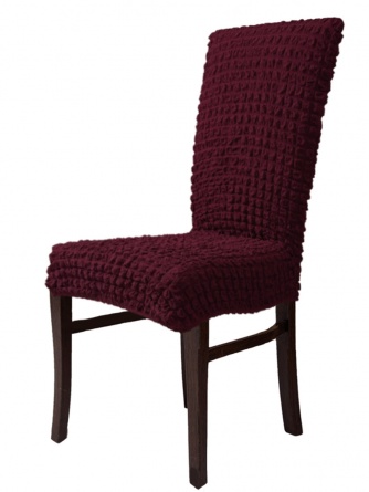 Чехлы на стулья без оборки Venera, цвет бордовый, комплект 6 штук фото 6