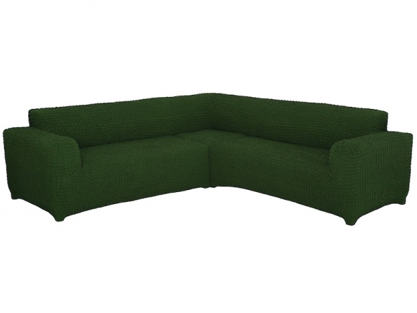 Чехол на угловой диван без оборки Concordia, цвет зеленый фото 2