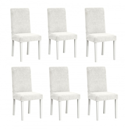 Чехлы на стулья плюшевые Venera, цвет молочный, комплект 6 штук фото 1