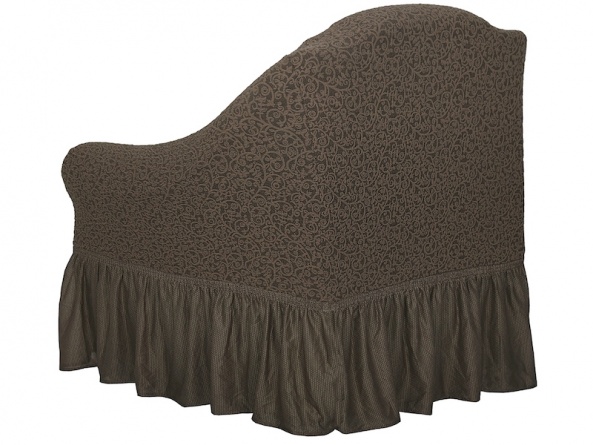 Комплект чехлов на трехместный диван и кресла Venera "Жаккард", цвет коричневый, 3 предмета фото 4