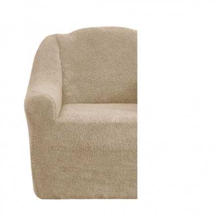 Комплект чехлов на трехместный диван и два кресла плюшевый Venera, цвет бежевый фото 3