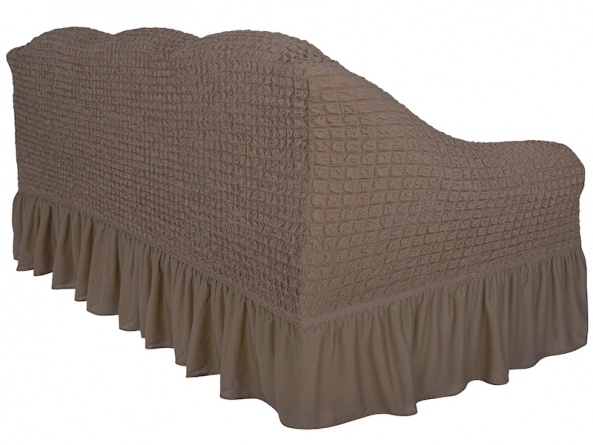 Чехол на трехместный диван с оборкой Concordia, цвет коричневый фото 3