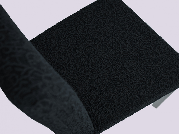 Чехол на стул без оборки Venera "Жаккард", цвет темно-серый, 2 штуки фото 2