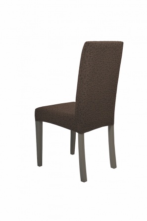 Чехол на стул без оборки Venera "Жаккард", цвет коричневый, 1 предмет фото 4