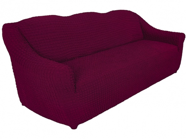 Чехол на трехместный диван без оборки CONCORDIA, цвет бордовый фото 2