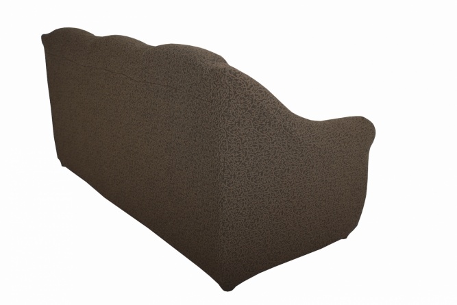 Чехол на трёхместный диван без оборки Venera "Жаккард", цвет коричневый фото 4