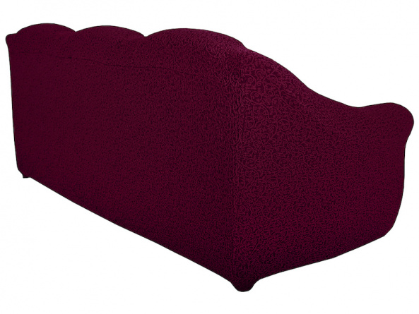 Чехол на трёхместный диван без оборки Venera "Жаккард", цвет бордовый фото 3
