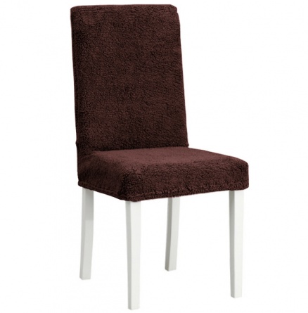 Чехлы на стулья плюшевые Venera, цвет тёмно-коричневый, комплект 6 штук фото 1