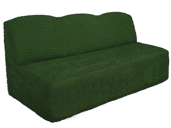 Чехол на трехместный диван без подлокотников и оборки Venera, цвет зеленый фото 2