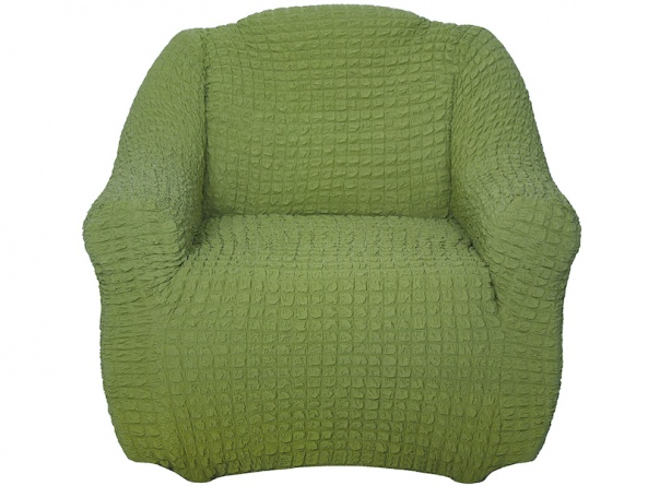 Чехол на кресло без оборки Venera, цвет оливковый фото 4