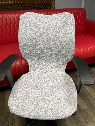 Чехол на стул без оборки Venera "Жаккард", цвет белый, 1 предмет фото 10