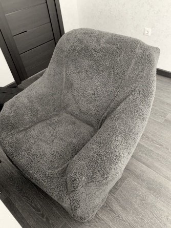 Комплект чехлов на трехместный диван и кресла плюшевый Venera, цвет темно-серый фото 10