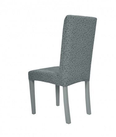 Чехол на стул без оборки Venera "Жаккард", цвет серый, 1 предмет фото 3