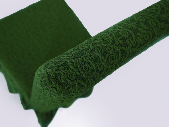 Чехол на стул с оборкой Venera "Жаккард", цвет зеленый, 1 предмет фото 3