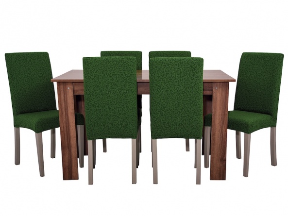 Чехол на стул без оборки Venera "Жаккард", цвет зеленый, 2 штуки фото 1