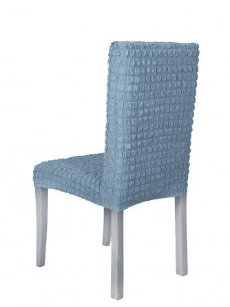 Чехол на стул без оборки Venera, цвет серо-голубой, 1 предмет фото 2