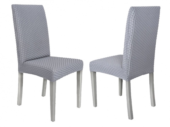 Чехлы на стулья без оборки Venera, цвет серый, комплект 6 штук фото 4