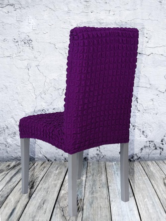 Чехлы на стулья без оборки Venera, цвет фиолетовый, комплект 6 штук фото 4