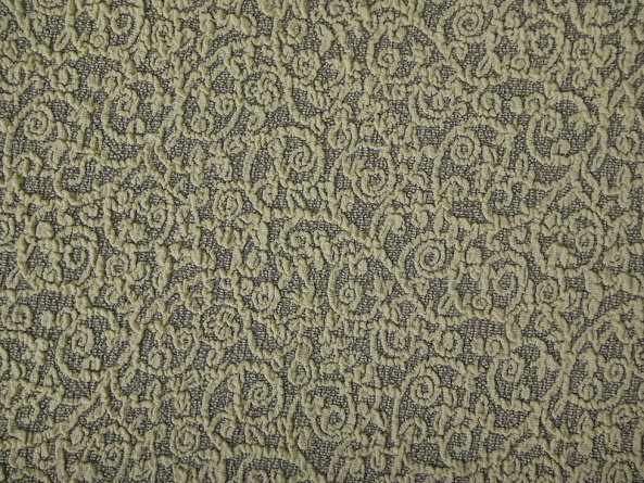 Чехол на трёхместный диван без оборки Venera "Жаккард", цвет светло-бежевый фото 7