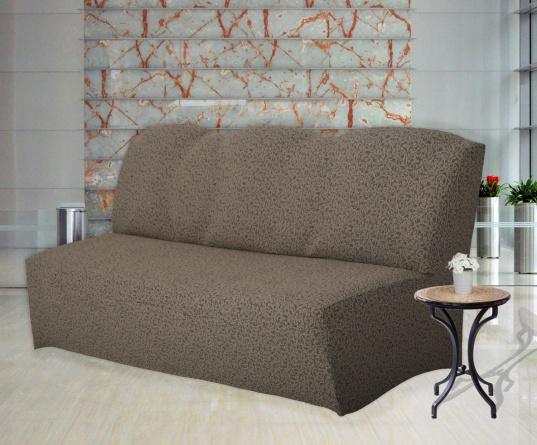 Чехол на трёхместный диван без подлокотников Venera, жаккард, цвет коричневый фото 1