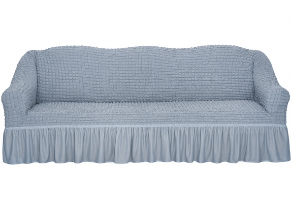 Чехол на трехместный диван с оборкой Concordia, цвет серый фото 9