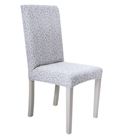 Чехол на стул без оборки Venera "Жаккард", цвет светло-серый, 1 предмет фото 10