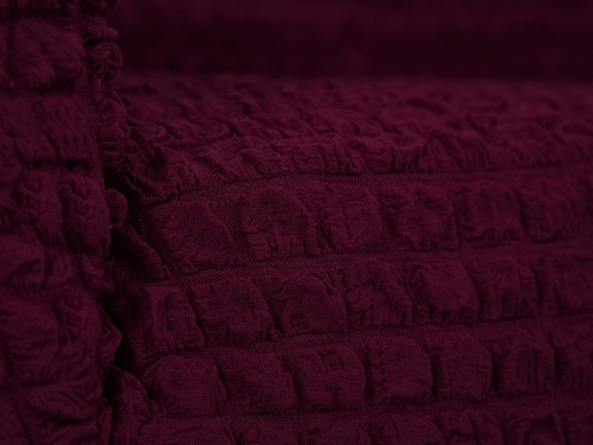 Чехол на угловой диван с оттоманкой CONCORDIA, выступ слева, цвет бордовый фото 3