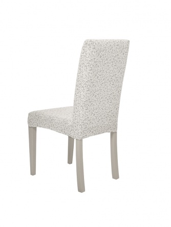 Чехлы на стулья без оборки Venera "Жаккард", цвет белый, комплект 6 штук фото 3