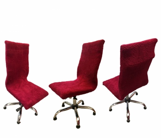 Чехлы на стулья плюшевые Venera, цвет бордовый, комплект 6 штук фото 4