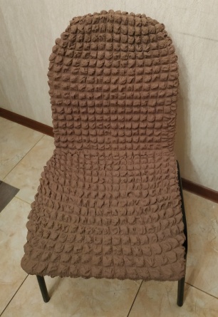 Чехлы на стулья без оборки Venera, цвет коричневый, комплект 6 штук фото 5