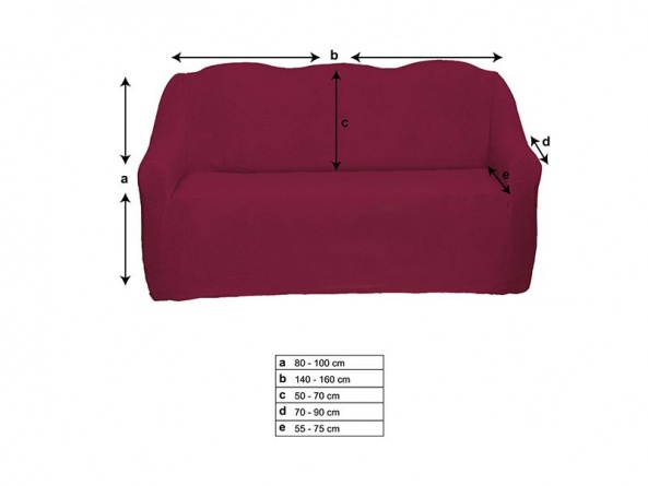Чехол на трёхместный диван плюшевый Venera, цвет бордовый фото 6