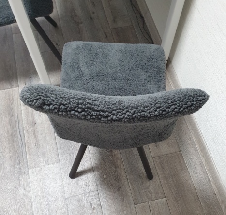 Чехол на стул плюшевый Venera, цвет темно-серый, 1 предмет фото 4
