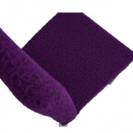 Чехол на стул без оборки Venera "Жаккард", цвет фиолетовый, 1 предмет фото 4