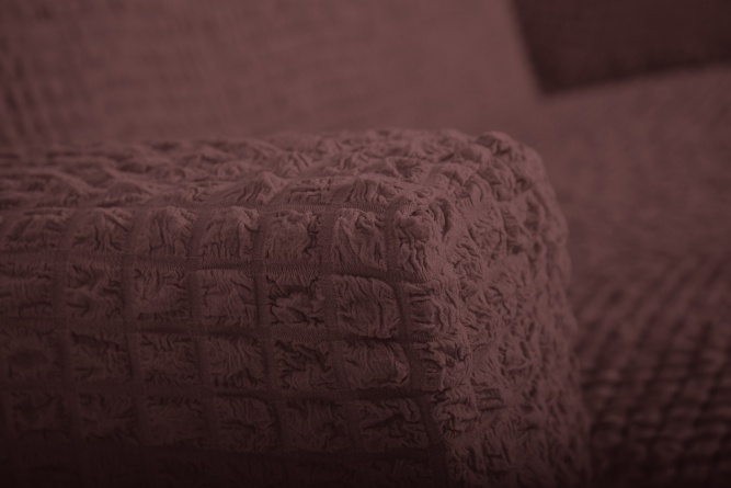 Чехол на угловой диван с оттоманкой CONCORDIA, выступ справа, цвет тёмно-коричневый фото 3