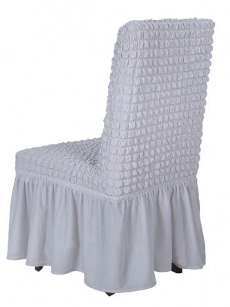 Чехлы на стулья с оборкой Venera, цвет белый, комплект 6 штук фото 5
